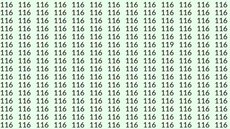 Optical Illusion Challenge: Can you find 119 among 116 in 8 Seconds? Explanation and Solution to the Optical Illusion