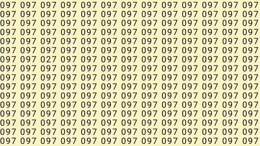 Optical Illusion: If you have eagle eyes find 027 among 097 in 10 Seconds?