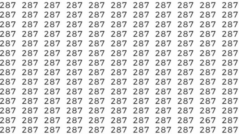 Optical Illusion: If you have eagle eyes find 267 among 287 in 8 Seconds?