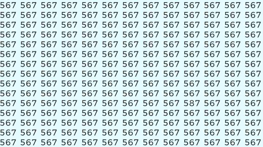 Optical Illusion: If you have eagle eyes find 587 among 567 in 8 Seconds?
