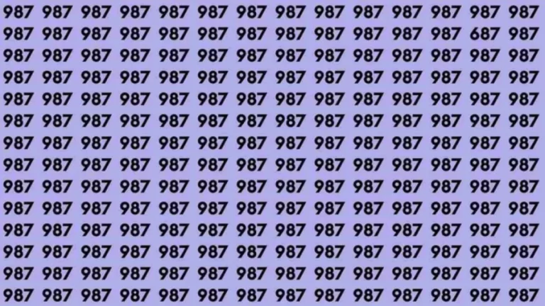 Optical Illusion: If you have eagle eyes find 687 among 987 in 10 Seconds?