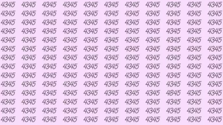 Optical Illusion: If you have hawk eyes find 4845 among 4345 in 05 Seconds?