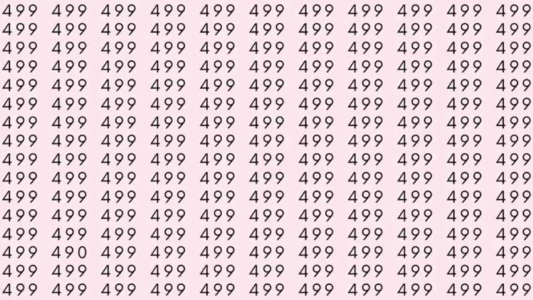 Optical Illusion: If you have hawk eyes find 490 among 499 in 10 Seconds?