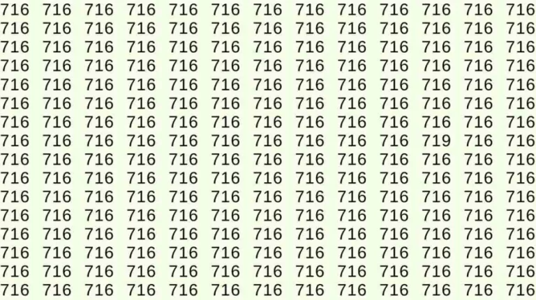 Optical Illusion: If you have hawk eyes find 719 among 716 in 05 Seconds?