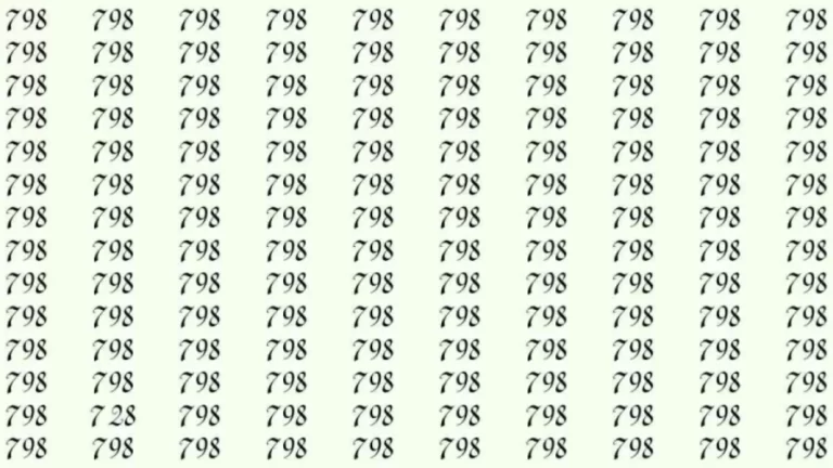 Optical Illusion: If you have hawk eyes find 728 among 798 in 7 Seconds?