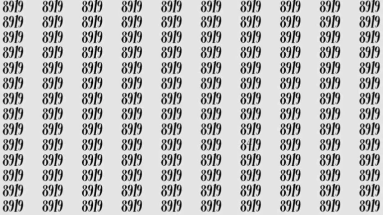 Optical Illusion: If you have hawk eyes find 8419 among 8919 in 10 Seconds?