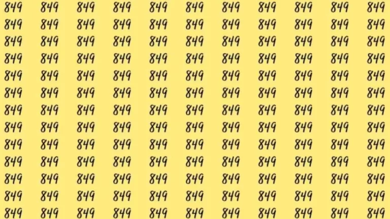 Optical Illusion: If you have hawk eyes find 899 among 849 in 7 Seconds?