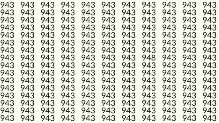 Optical Illusion: If you have hawk eyes find 948 among 943 in 10 Seconds?