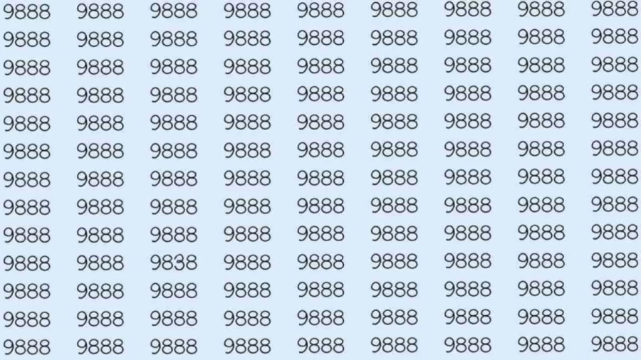 Optical Illusion: If you have hawk eyes find 9838 among 9888 in 8 Seconds?