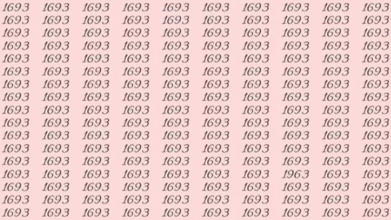 Optical Illusion: If you have sharp eyes find 1963 among 1693 in 10 Seconds?