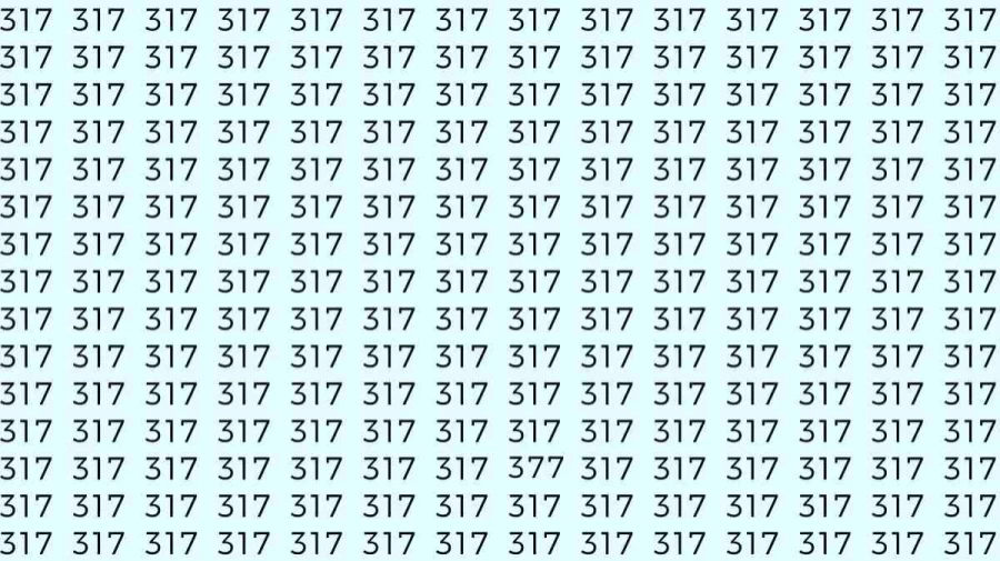 Optical Illusion: If you have sharp eyes find 377 among 317 in 10 Seconds?
