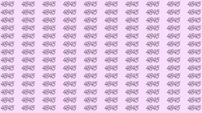 Optical Illusion: If you have sharp eyes find 4345 among 4845 in 06 Seconds?