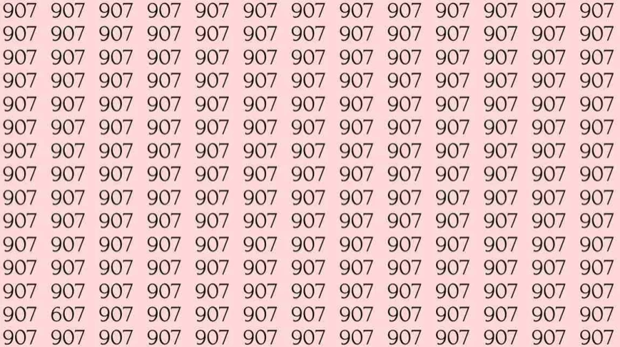 Optical Illusion: If you have sharp eyes find 607 among 907 in 10 Seconds?