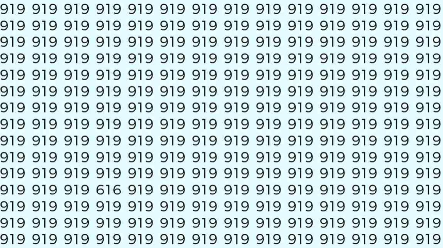 Optical Illusion: If you have sharp eyes find 616 among 919 in 10 Seconds?