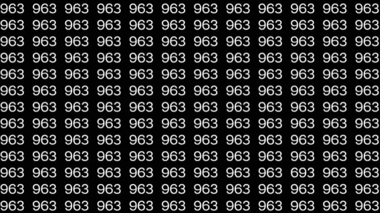 Optical Illusion: If you have sharp eyes find 693 among 963 in 10 Seconds?