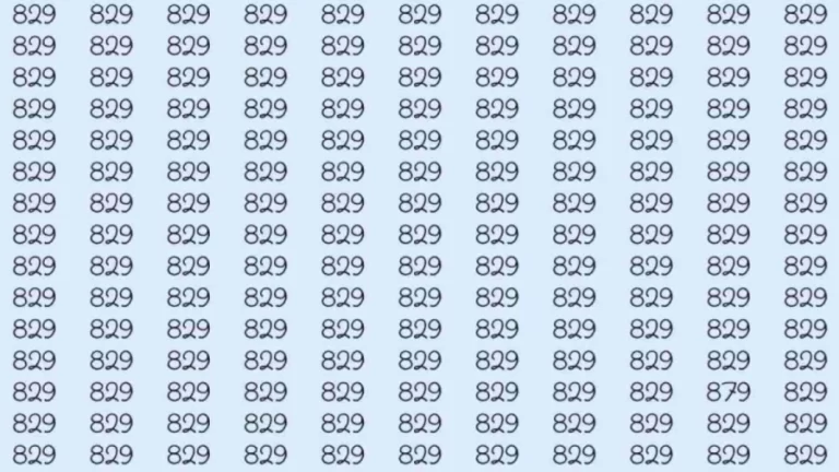 Optical Illusion: If you have sharp eyes find 879 among 829 in 10 Seconds?