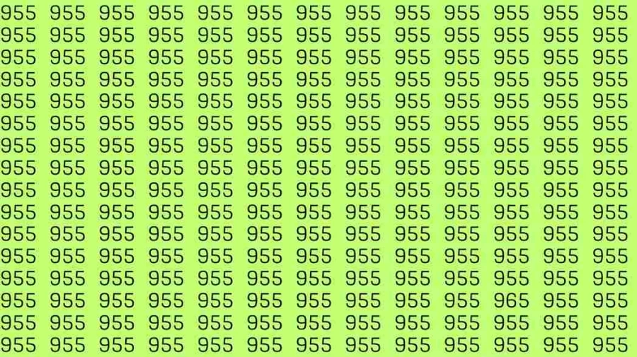 Optical Illusion: If you have sharp eyes find 965 among 955 in 10 Seconds?