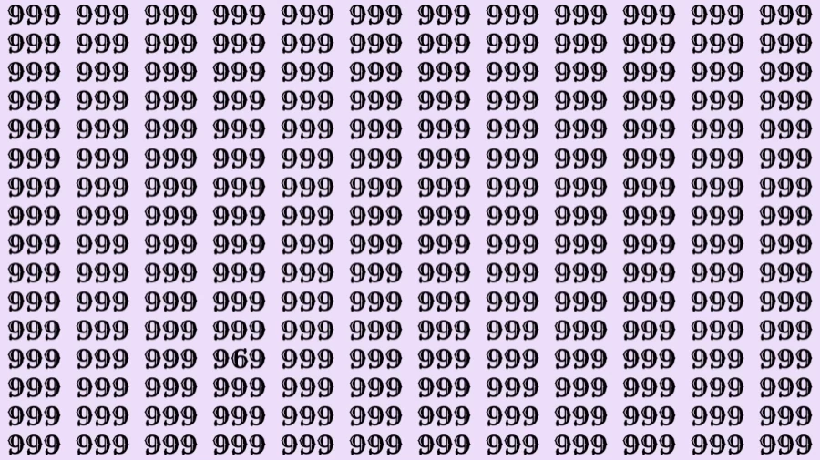 Optical Illusion: If you have sharp eyes find 969 among 999 in 6 Seconds?
