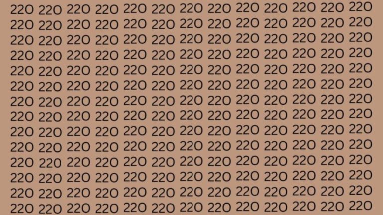 Optical Illusion: Sharp Eye People will spot the Number 220 in 8 Seconds