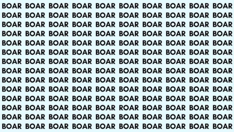 Optical Illusion: If you have Hawk Eyes find the Word Roar among Boar in 20 Secs