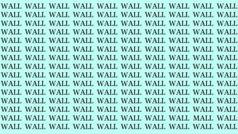 Optical Illusion: If you have Eagle Eyes find the Word Mall among Wall in 20 Secs