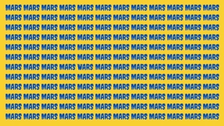 Brain Teaser: If you have Sharp Eyes Find the Word Wars among Mars in 20 Secs