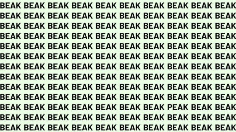 Optical Illusion Brain Test: If you have Hawk Eyes find the Word Peak among Beak in 20 Secs