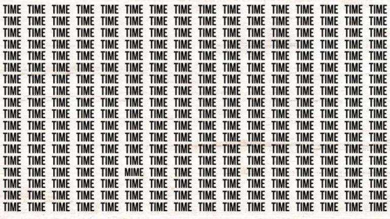 Optical Illusion Brain Test: If you have Eagle Eyes find the Word Mime among Time in 20 Secs