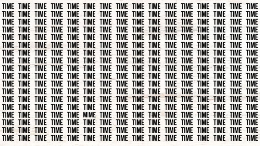 Optical Illusion Brain Test: If you have Eagle Eyes find the Word Mime among Time in 20 Secs
