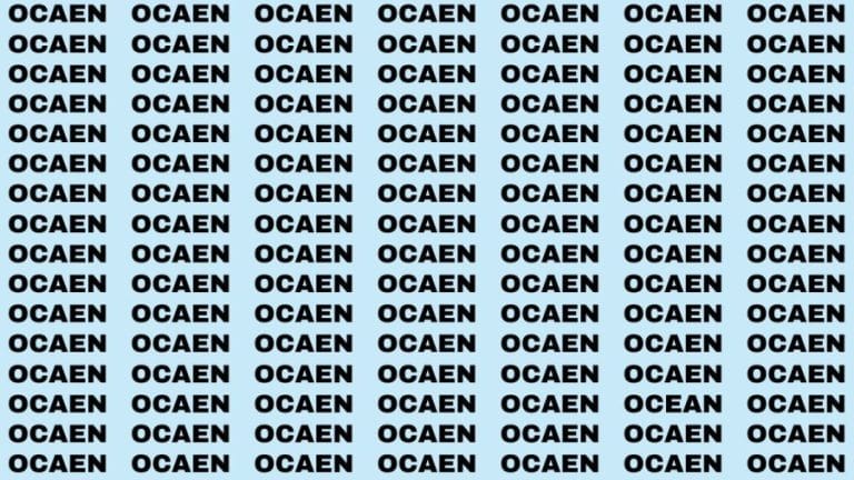 Brain Teaser: If you have Hawk Eyes Find the Word Ocean in 15 secs