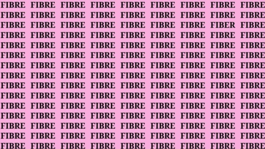 Brain Test: If you have Eagle Eyes find the word Fiber among Fibre in 15 secs