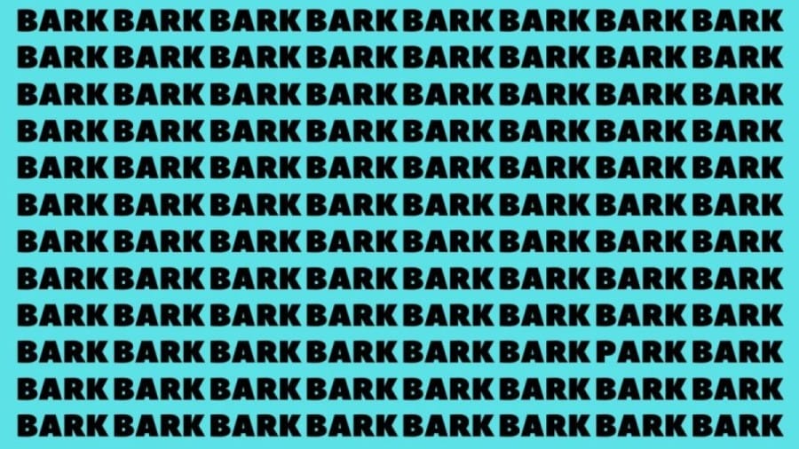 Optical Illusion Brain Test: If you have Sharp Eyes find the Word Park among Bark in 20 Secs