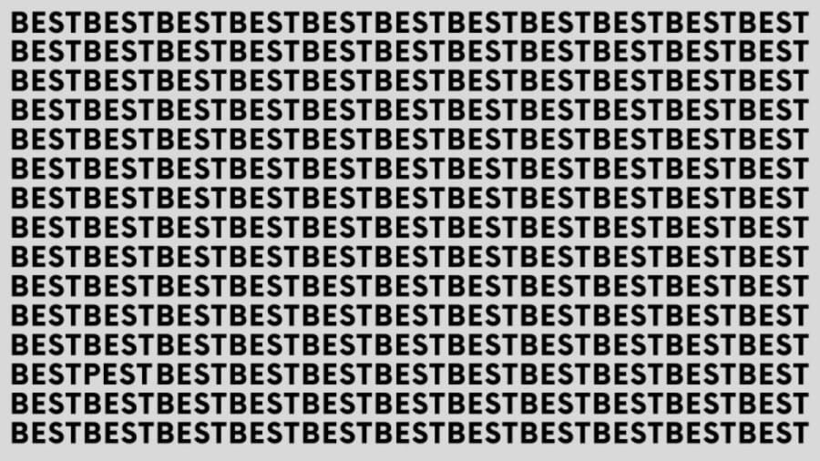 Optical Illusion Brain Test: If you have Hawk Eyes find the Word Pest among Best in 20 Secs