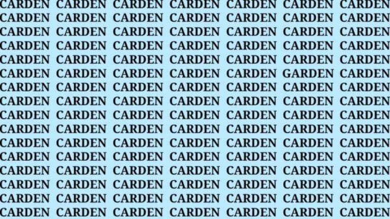 Brain Teaser: If you have Hawk Eyes find the word Garden in 15 secs