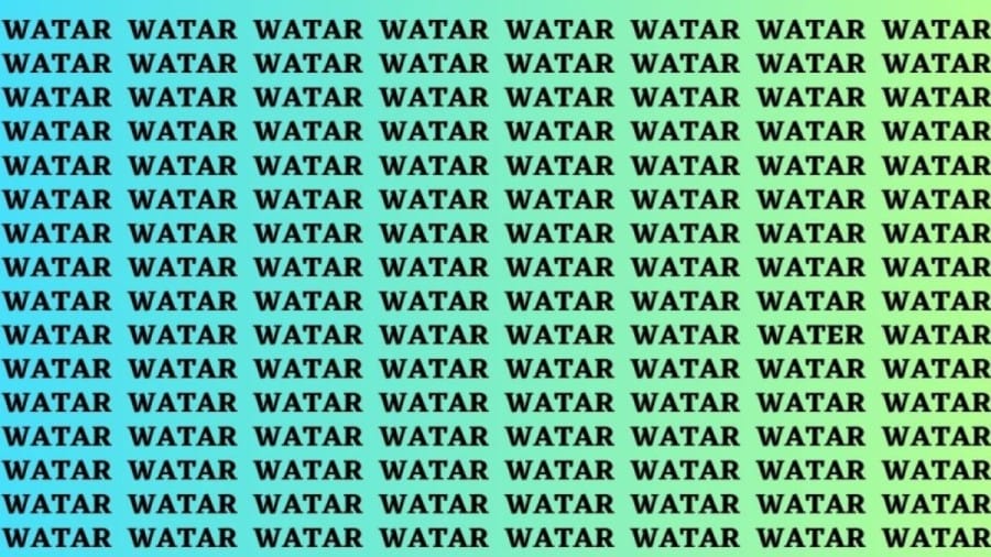 Brain Teaser: If you have Sharp Eyes Find the Word Water in 15 Secs