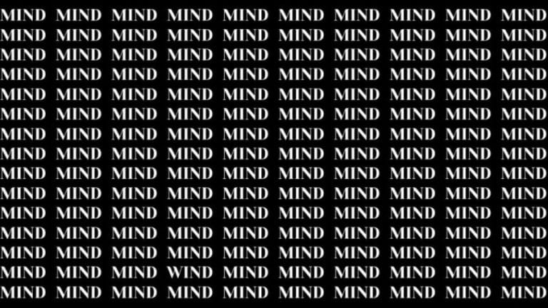 Brain Test: If you have Hawk Eyes Find the word Wind among Mind in 18 Secs