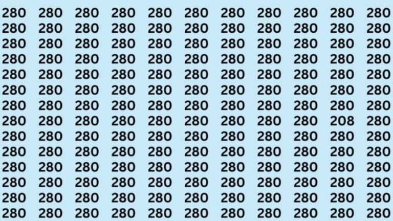 Observation Skills Test : Can you find the Number 208 among 280 in 8 Seconds?