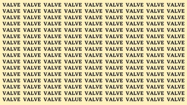 Brain Teaser: If you have Eagle Eyes Find the word Value in 13 Secs