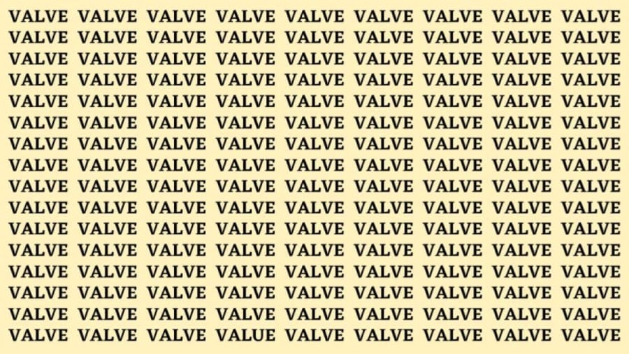 Brain Teaser: If you have Eagle Eyes Find the word Value in 13 Secs