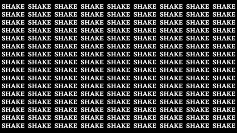 Brain Test: If You Have Eagle Eyes Find The Word Snake Among Shake In 15 Secs