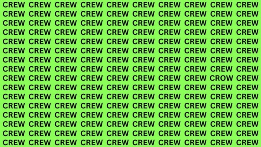 Brain Teaser: If You Have Sharp Eyes Find The Word Crow Among Crew In 20 Secs