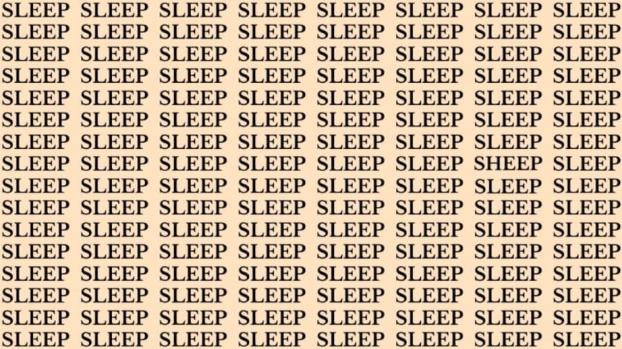 Brain Teaser: If You Have Sharp Eyes Find The Word Sheep Among Sleep In 18 Secs