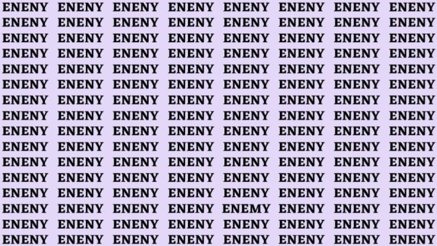 Brain Teaser: If You Have Eagle Eyes Find The Word Enemy In 15 Secs