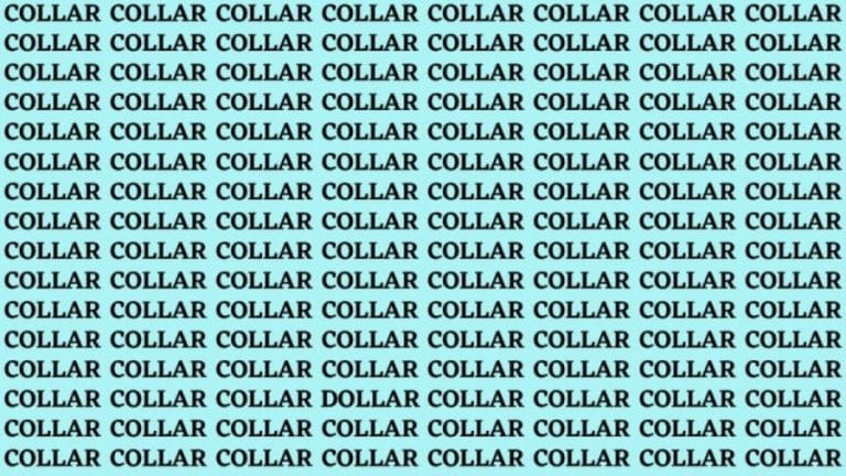 Brain Teaser: If You Have Sharp Eyes Find The Word Dollar Among Collar In 18 Secs