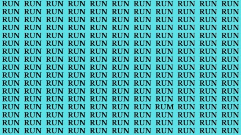 Brain Teaser: If You Have Hawk Eyes Find The Word Rum Among Run In 15 Secs