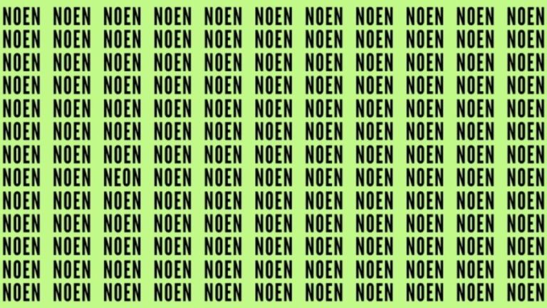 Brain Teaser: If You Have Sharp Eyes Find The Word Neon in 20 Secs