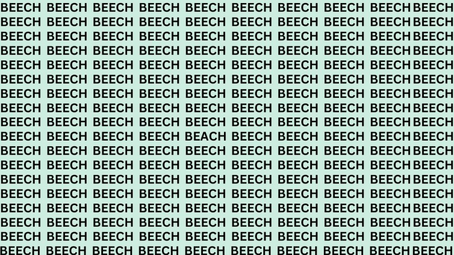 Brain Test: If You Have Hawk Eyes Find The Word Beach Among Beech In 20 Secs