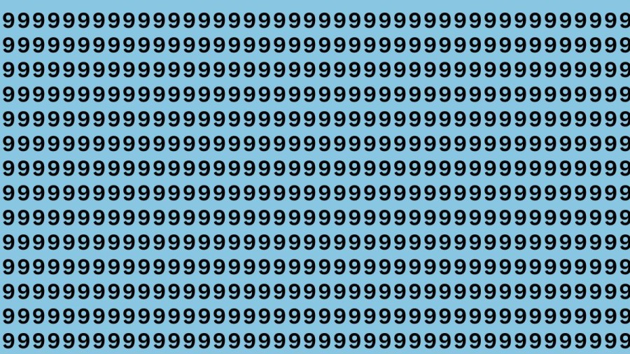 Optical Illusion Brain Test: If You Have Eagle Eyes Find 6 among the 9s within 25 Seconds?