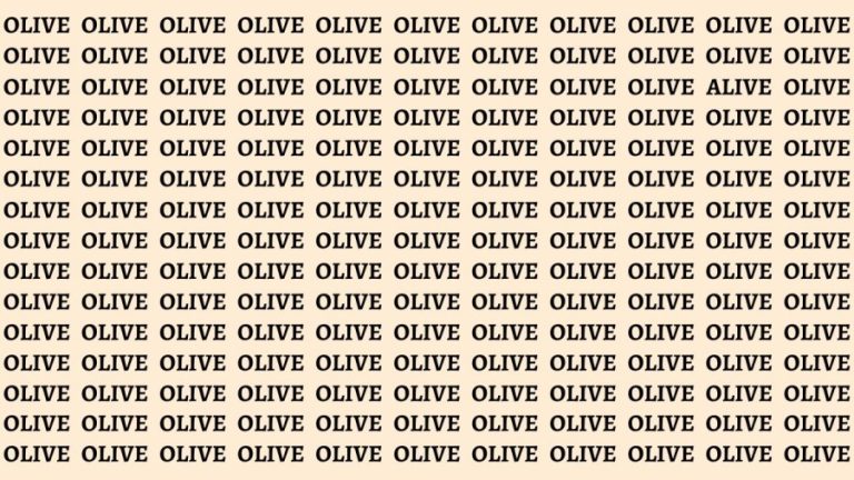 Brain Teaser: If You Have Hawk Eyes Find The Word Alive Among Olive In 15 Secs