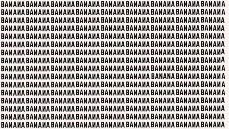 Optical Illusion: If You Have Sharp Eyes Find The Word Banana In 20 Secs